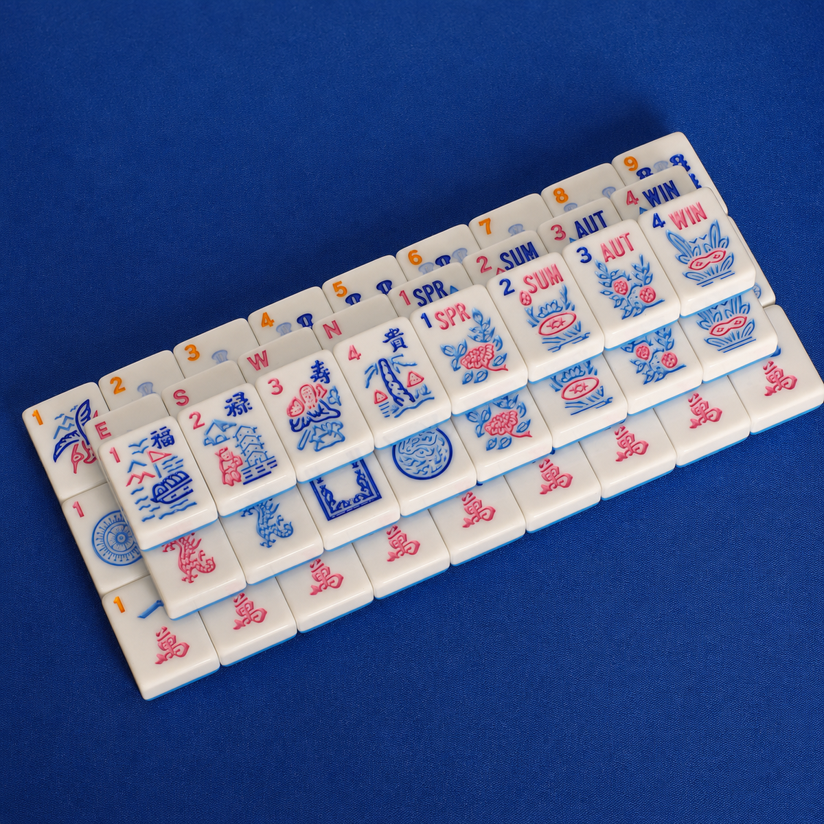 Blue Pop American Mahjong Set – 160 Tiles