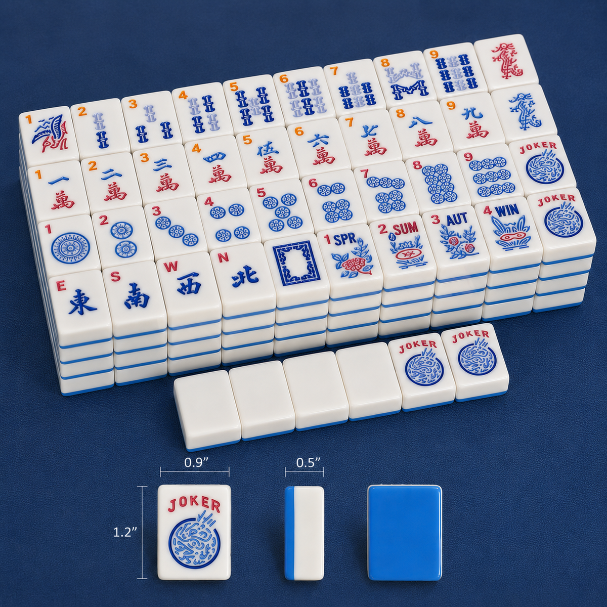 Blue Pop American Mahjong Set – 160 Tiles